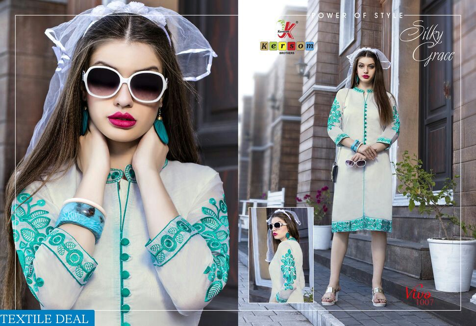 kersom vivo Wholesale kora Silk Ready made kurtis
